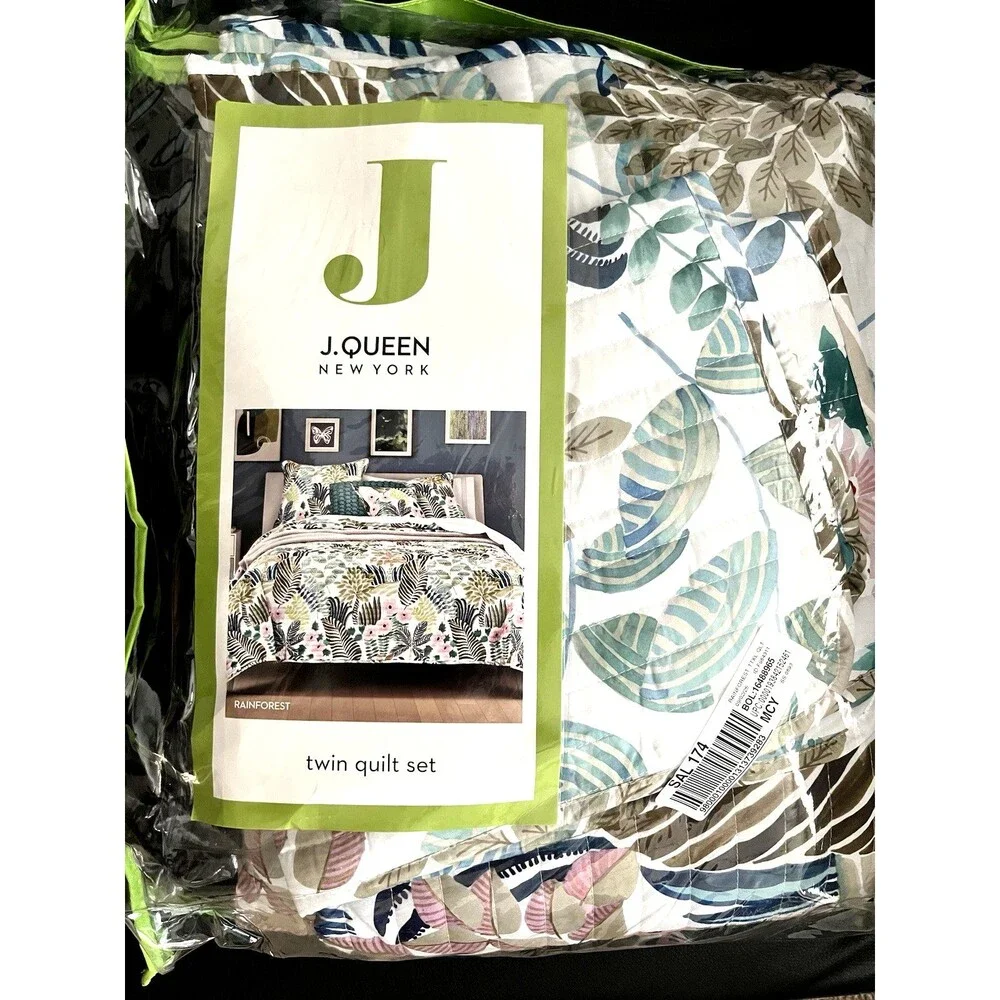 J by J Queen Luxury Rainforest Twin/Twin XL Size 2-Pc Quilt Set $230